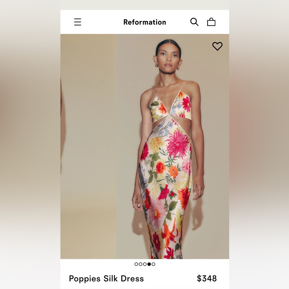 Reformation poppies dress size 0. Worn once and dry cleaned. Perfect condition.